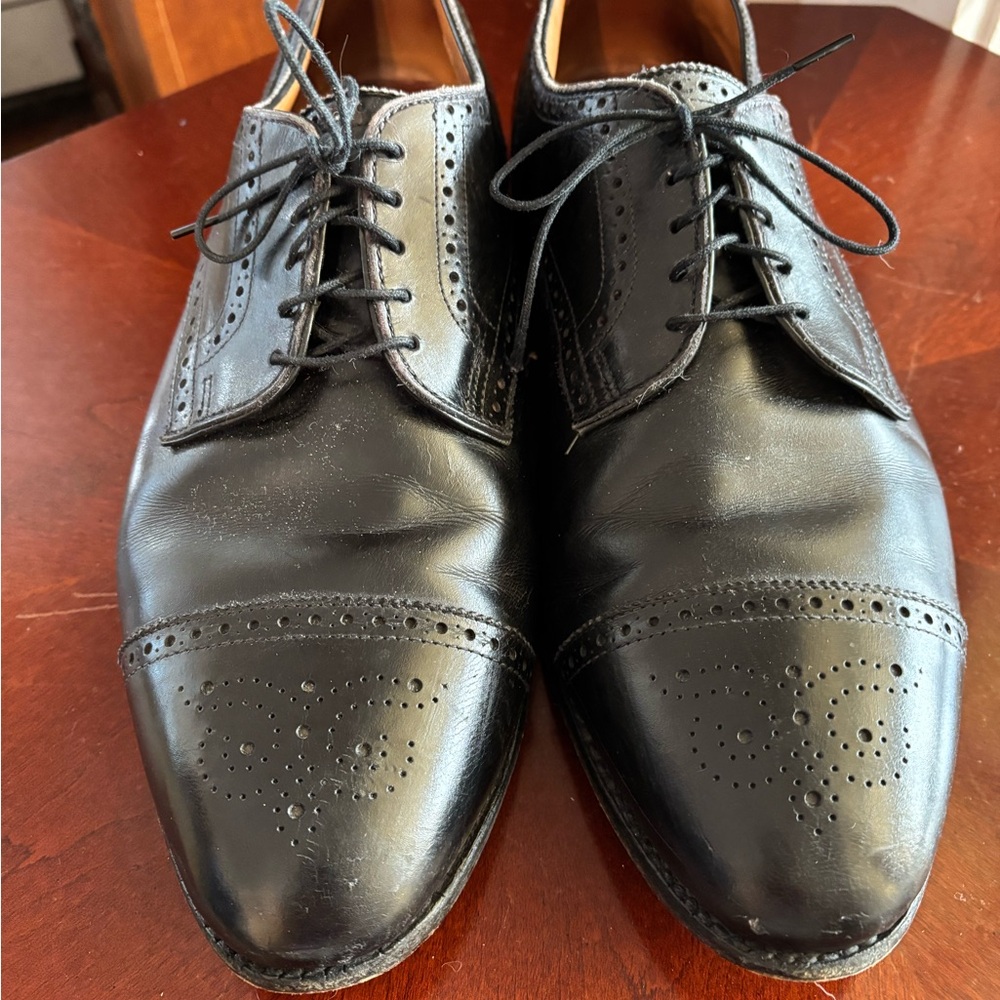 Allen Edmonds Sanford Black Oxford Wingtip Shoes Sz 13